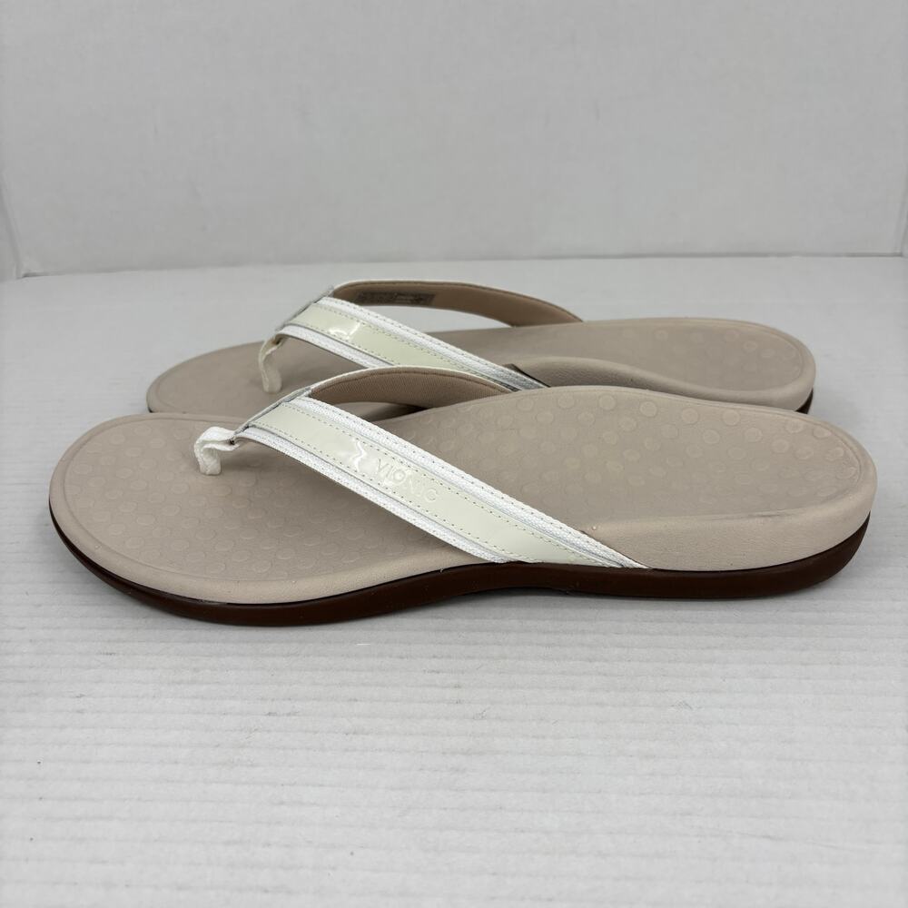 Vionic Tide II Thong Sandals Womens Size 12 White Orthotic Flip Flop FLAW - Picture 7 of 12